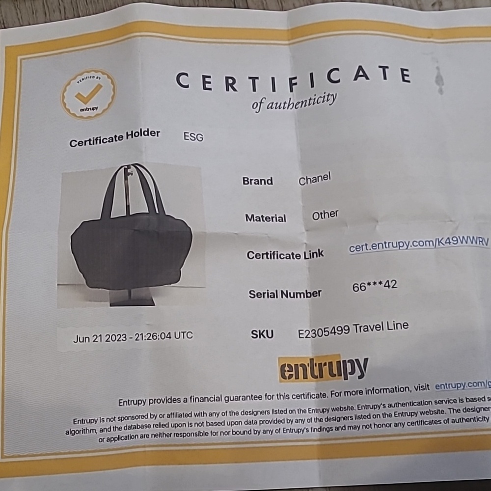 BLACK Chanel travel line hand bag tote W/COA Sunday Sale Today only - Picture 15 of 15